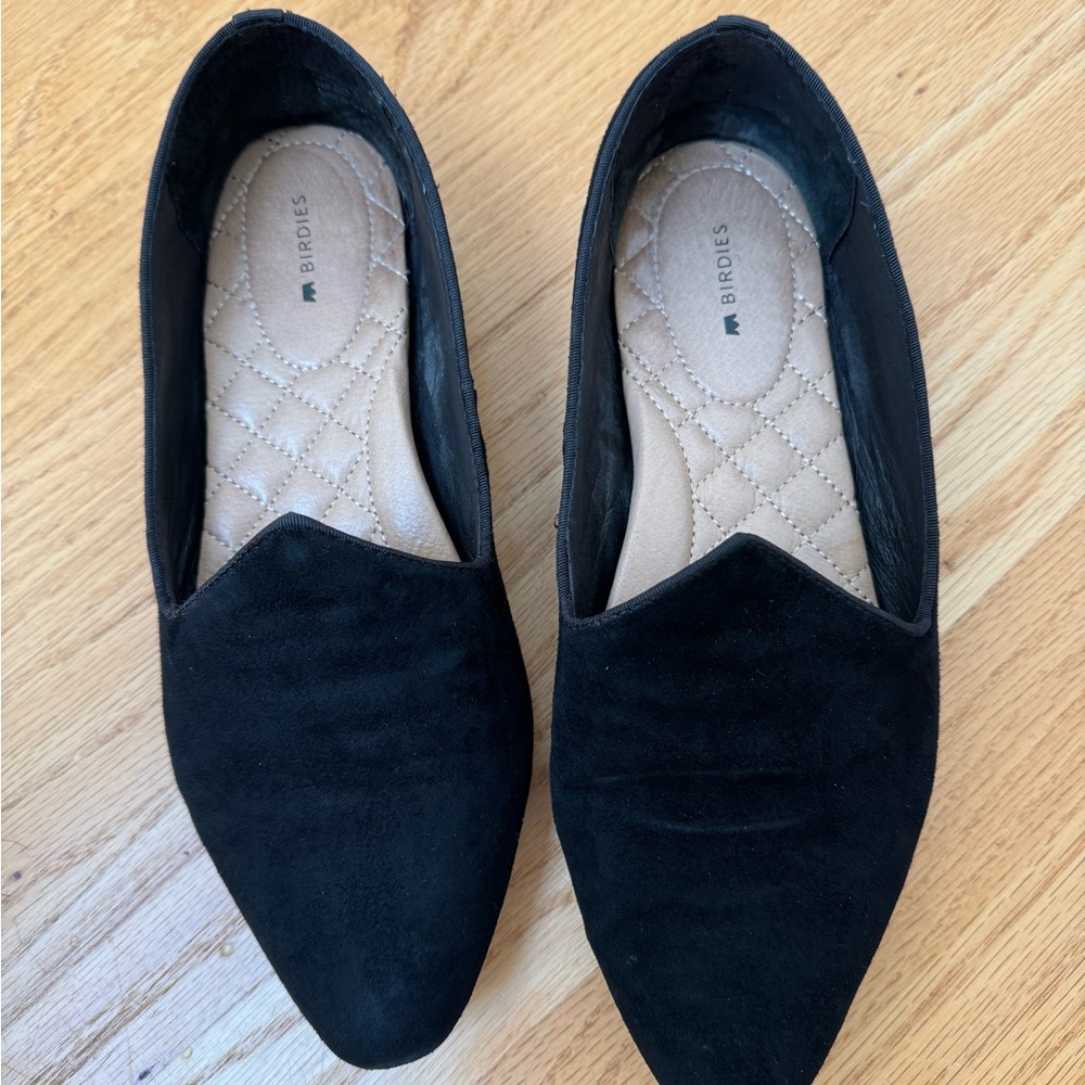 Birdies Starling Velvet Women's Black Loafers